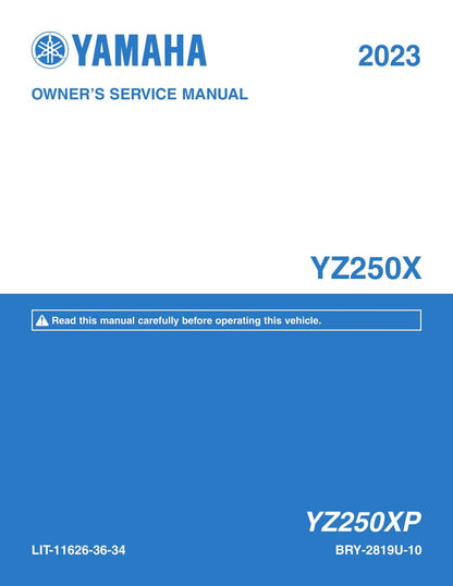 Yamaha YZ250X Motorcycle Service Manual | 2023-2026 - sample page 1