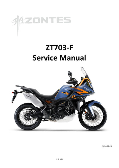 Zontes ZT703-F Adventure Motorcycle Service Manual | 2024-2026 - sample page 1