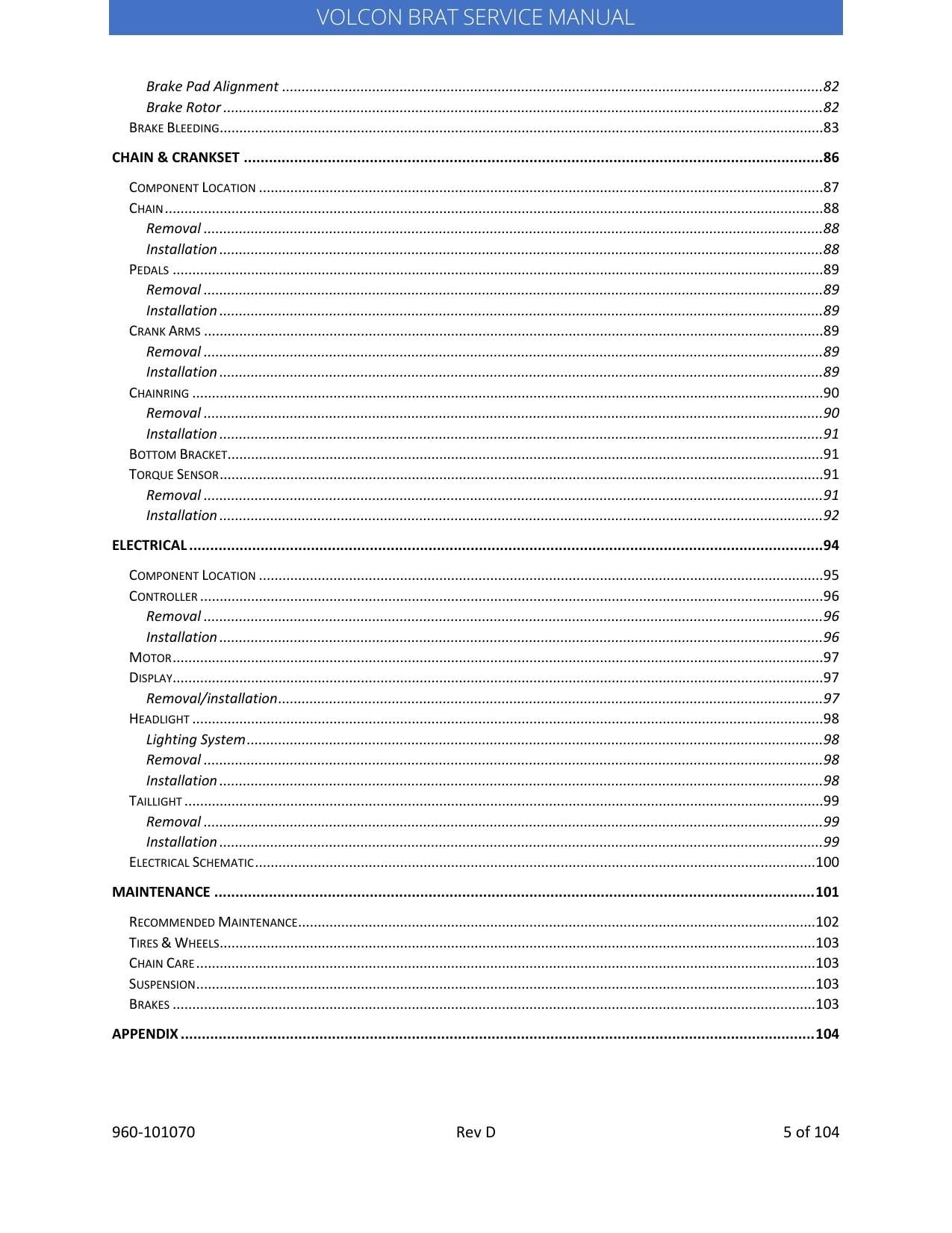 Volcon Brat E-Bike Electric Motorcycle Service Manual | 2023-2026 - sample page 7