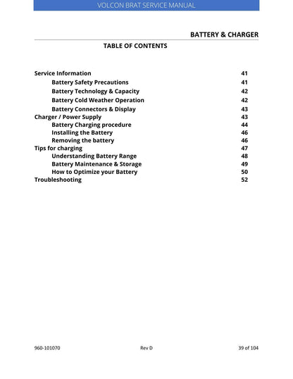 Volcon Brat E-Bike Electric Motorcycle Service Manual | 2023-2026 - sample page 9