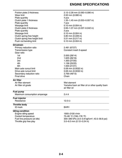 Yamaha YZ450F YZ450FP Motorcycle Service Manual | 2023-2026 - sample page 8