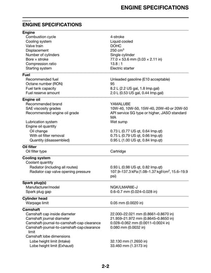 Yamaha YZ250FX Motorcycle Service Manual | 2024-2028 - sample page 7