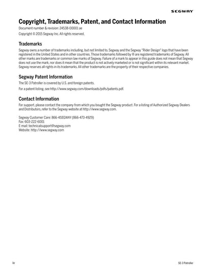 Segway SE-3 Patroller Personal Transporter Service Manual | 2015-2019 - sample page 9
