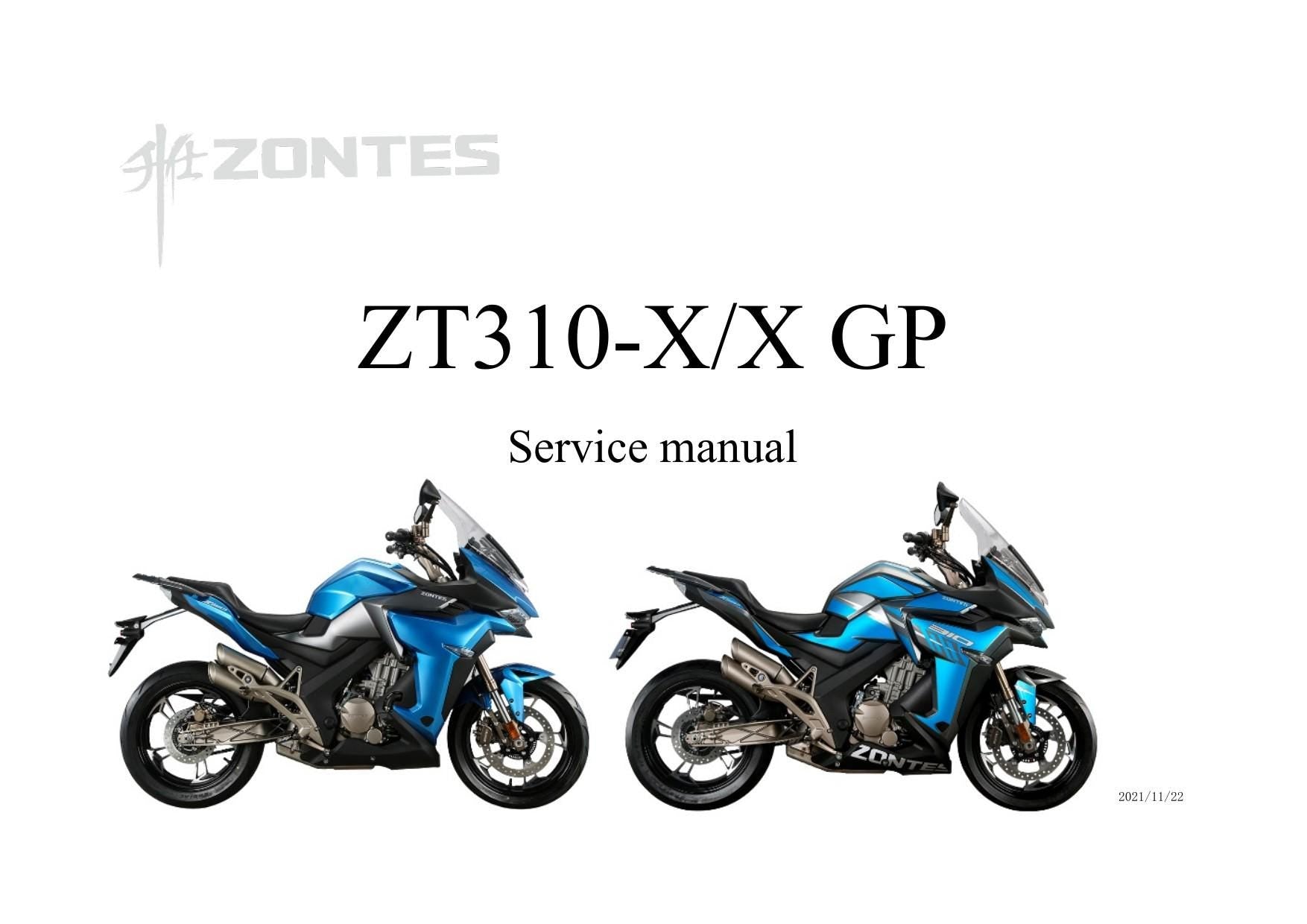 Zontes ZT310-X GP Motorcycle Service Manual | 2021-2025 - sample page 1