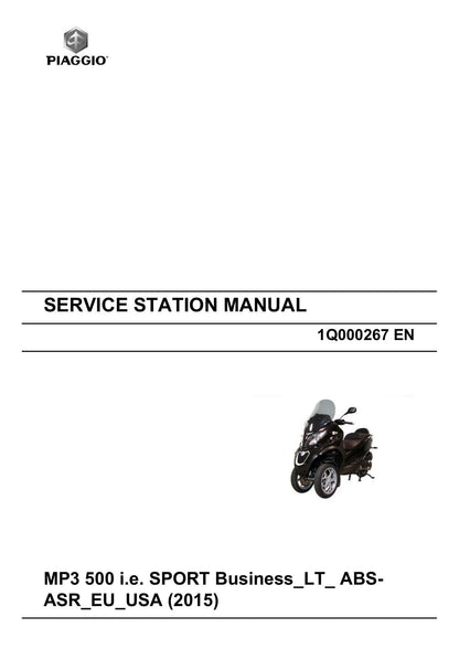 Piaggio MP3 500 Sport Business LT Scooter Service Manual | 2015-2019 - sample page 2