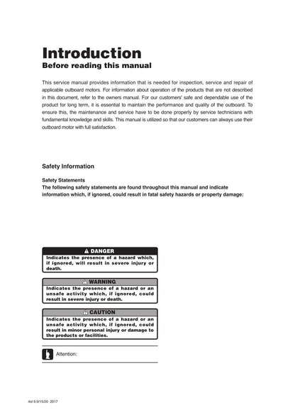 Tohatsu MFS 9.9E 15E 20E Outboard Service Manual | 2018-2022 - sample page 4