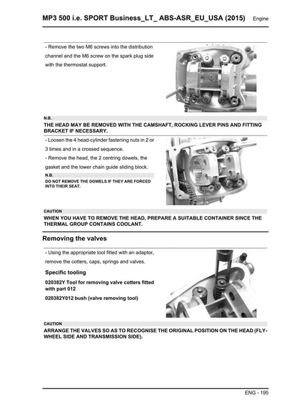 Piaggio MP3 500 Sport Business LT Scooter Service Manual | 2015-2019 - sample page 6