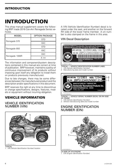 Can-Am Renegade 570 850 1000R ATV Service Manual | 2016-2020 - sample page 3