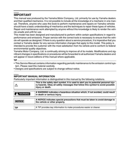 Yamaha YZF-R6 Motorcycle Service Manual | 2013-2016 - sample page 6