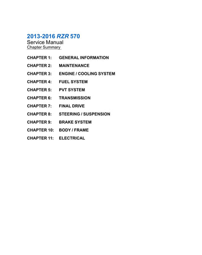 Polaris RZR 570 UTV Service Manual | 2013-2016 - sample page 7