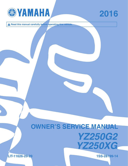 Yamaha YZ250 Motorcycle Service Manual | 2016-2020 - sample page 1