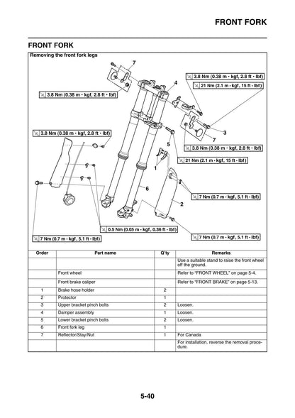 Yamaha WR250F WR250FG Motorcycle Service Manual | 2016-2020 - sample page 3