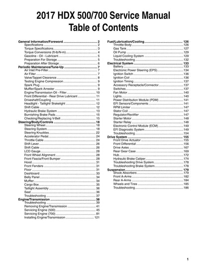 Arctic Cat HDX 500 700 UTV Service Manual | 2017-2021 - sample page 6