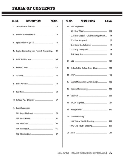 Royal Enfield Himalayan Euro IV Motorcycle Service Manual | 2017-2021 - sample page 8