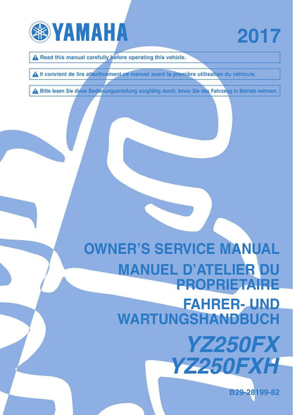 Yamaha YZ250FX Motorcycle Service Manual | 2017-2021 - sample page 1