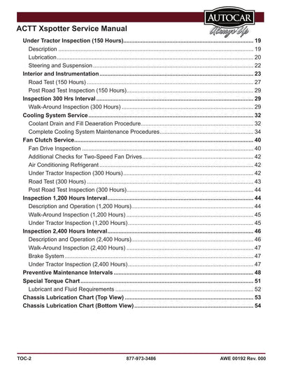 Autocar ACTT Xspotter Terminal Tractor Service Manual | 2018-2022 - sample page 7