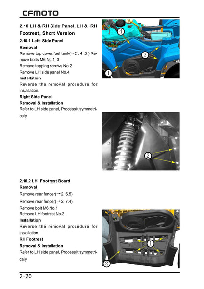 CFMOTO CForce 520 CF500AU-7A 7C ATV Service Manual | 2018-2022 - sample page 2