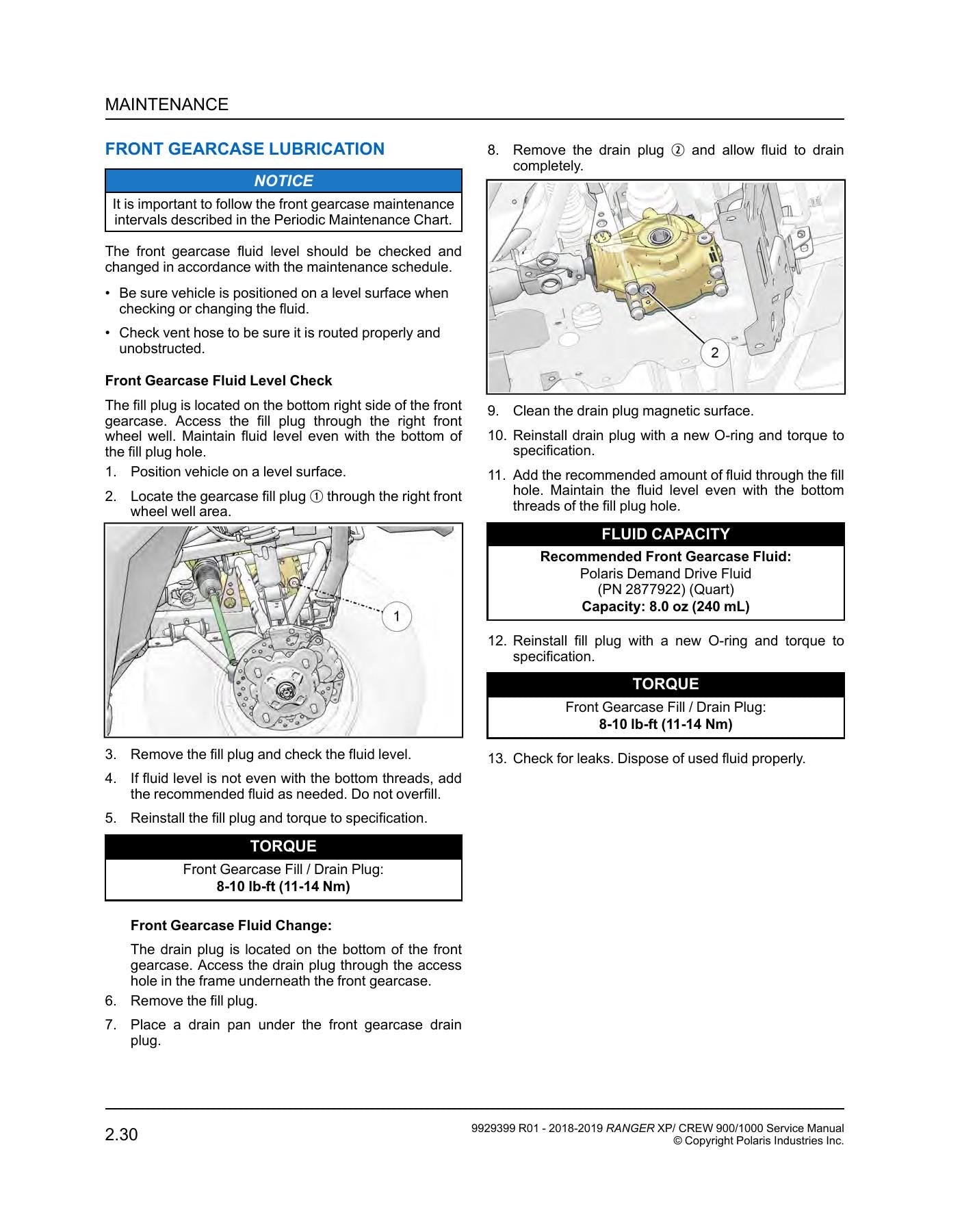 Polaris Ranger XP 900 1000 UTV Service Manual | 2018-2019 - sample page 2