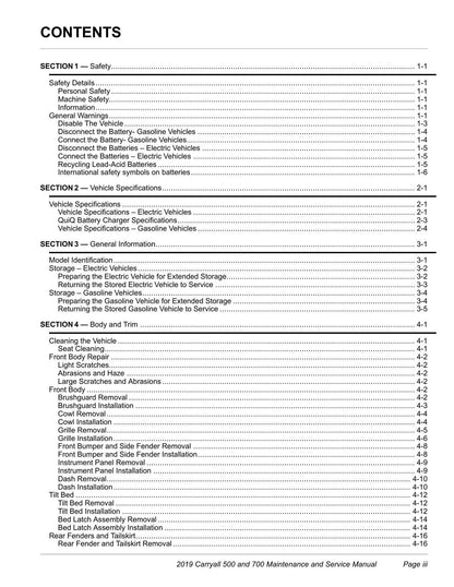 Club Car Carryall 500 700 Golf Cart Service Manual | 2019-2023 - sample page 6