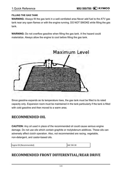 KYMCO MXU 700I 500I ATV Service Manual | 2018-2022 - sample page 6