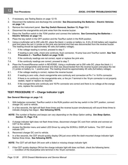 Club Car Onward Electric Gasoline Golf Cart Service Manual | 2018-2022 - sample page 7