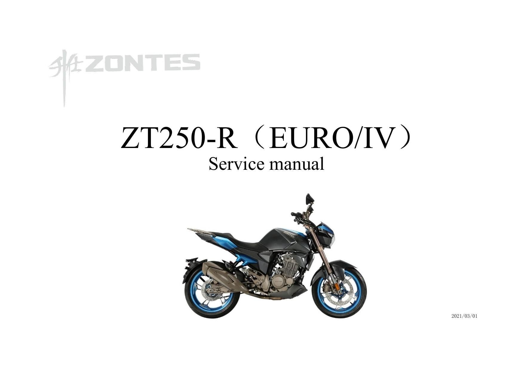Zontes ZT250-R Motorcycle Service Manual | 2021-2025 - sample page 1