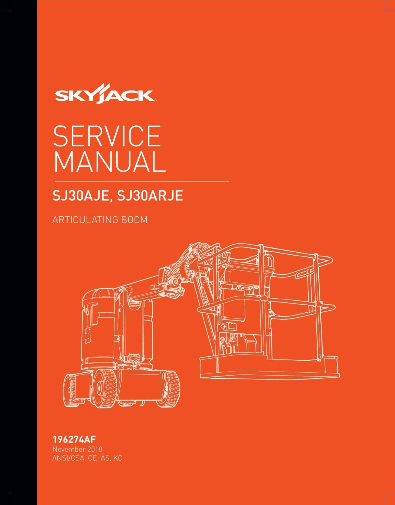 Skyjack SJ30AJE SJ30ARJE Articulating Boom Service Manual | 2018-2022 - sample page 2