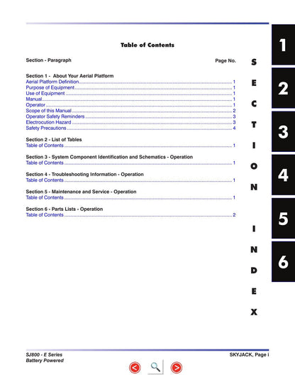 Skyjack SJ 8831E 8841E Scissor Lift Maintenance & Parts Manual | 2010-2014 | PDF Instant Download Service Manual | 2010-2014 - sample page 3