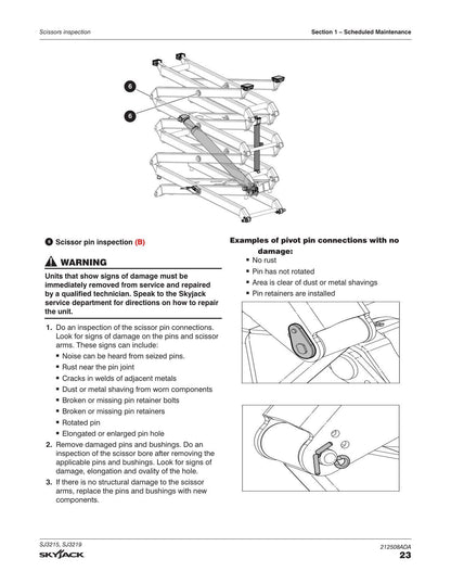 Skyjack SJ3215 SJ3219 Scissor Lift Service Manual | 2021-2025 - sample page 3