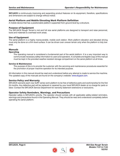 Skyjack SJ7127 SJ7135 RT Scissor Lift Service Manual | 2015-2019 - sample page 9