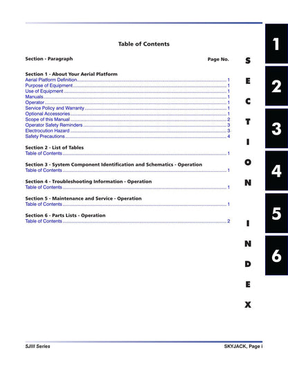 Skyjack SJIII Series Scissor Lift Service Manual | 1999-2014 - sample page 3
