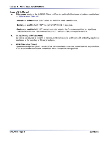 Skyjack SJIII Series Scissor Lift Service Manual | 1999-2014 - sample page 6