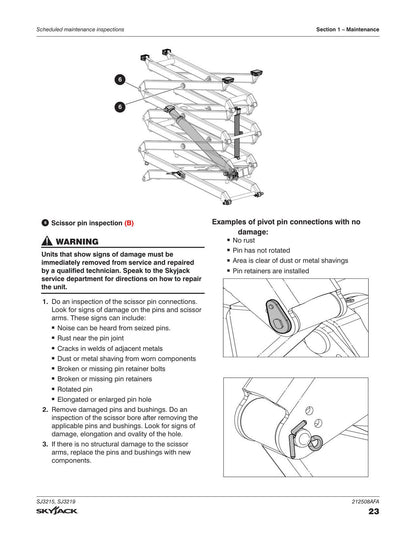 Skyjack SJ3215 SJ3219 Scissor Lift Service Manual | 2023-2027 - sample page 4