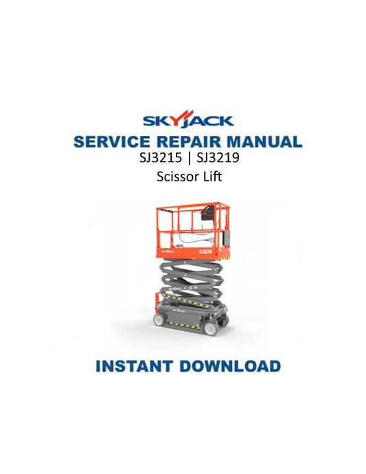 Skyjack SJ3215 SJ3219 Scissor Lift Service Manual | 2023-2027 - Service Manual PDF Instant Download