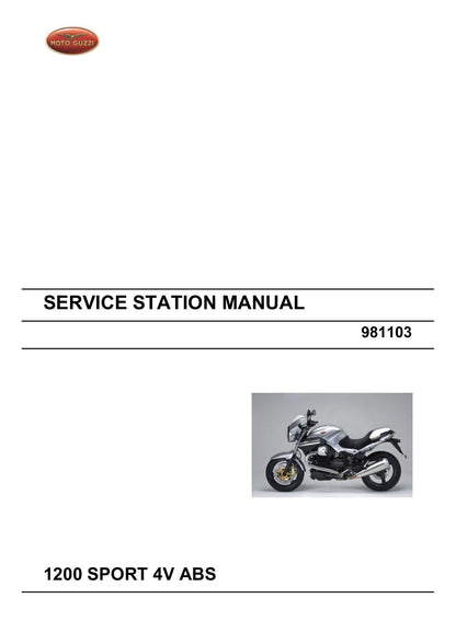 Moto Guzzi 1200 Sport 4V ABS Motorcycle Service Manual | 2008-2012 - sample page 2
