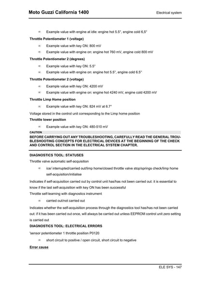Moto Guzzi California 1400 Motorcycle Service Manual | 2015-2019 - sample page 6