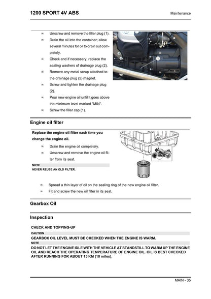Moto Guzzi 1200 Sport 4V ABS Motorcycle Service Manual | 2008-2012 - sample page 4