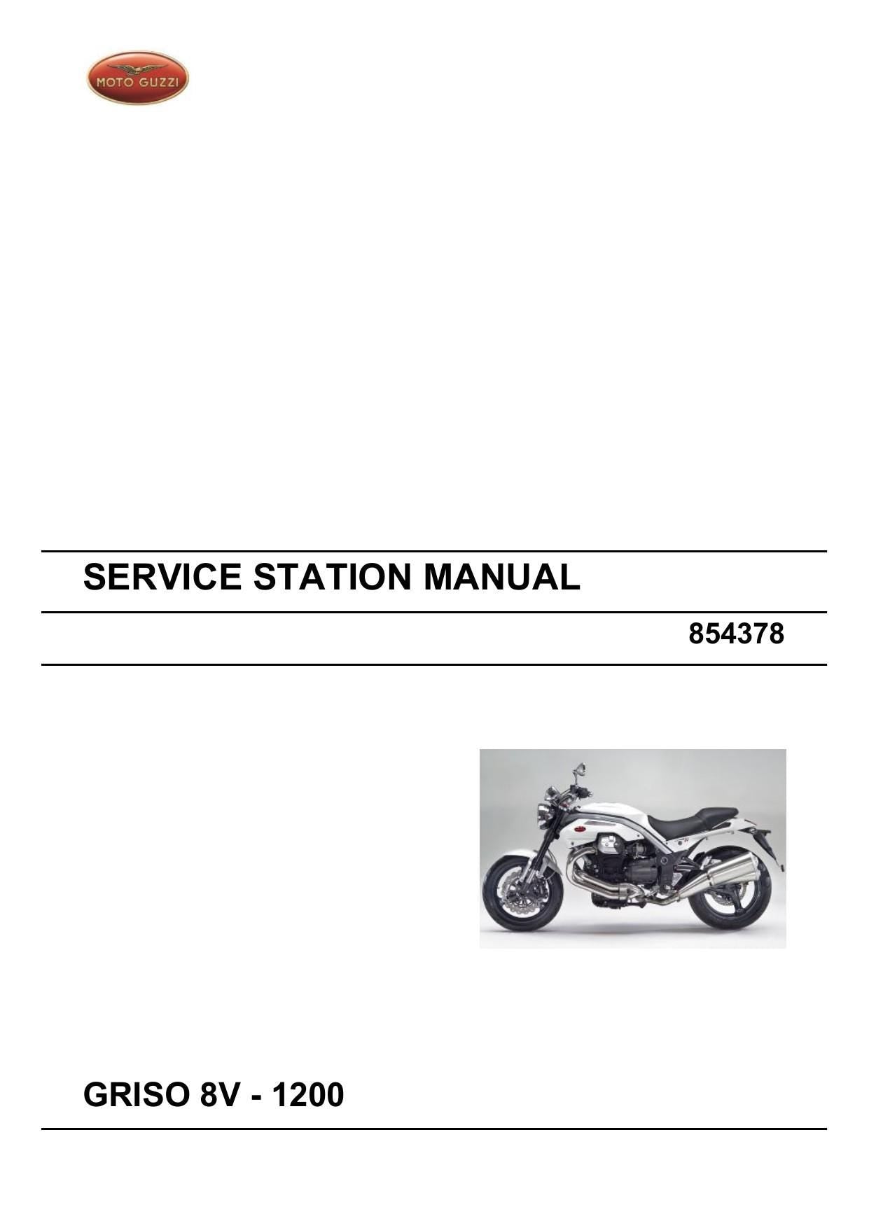 Moto Guzzi Griso 8V 1200 Motorcycle Service Manual | 2010-2014 - sample page 2