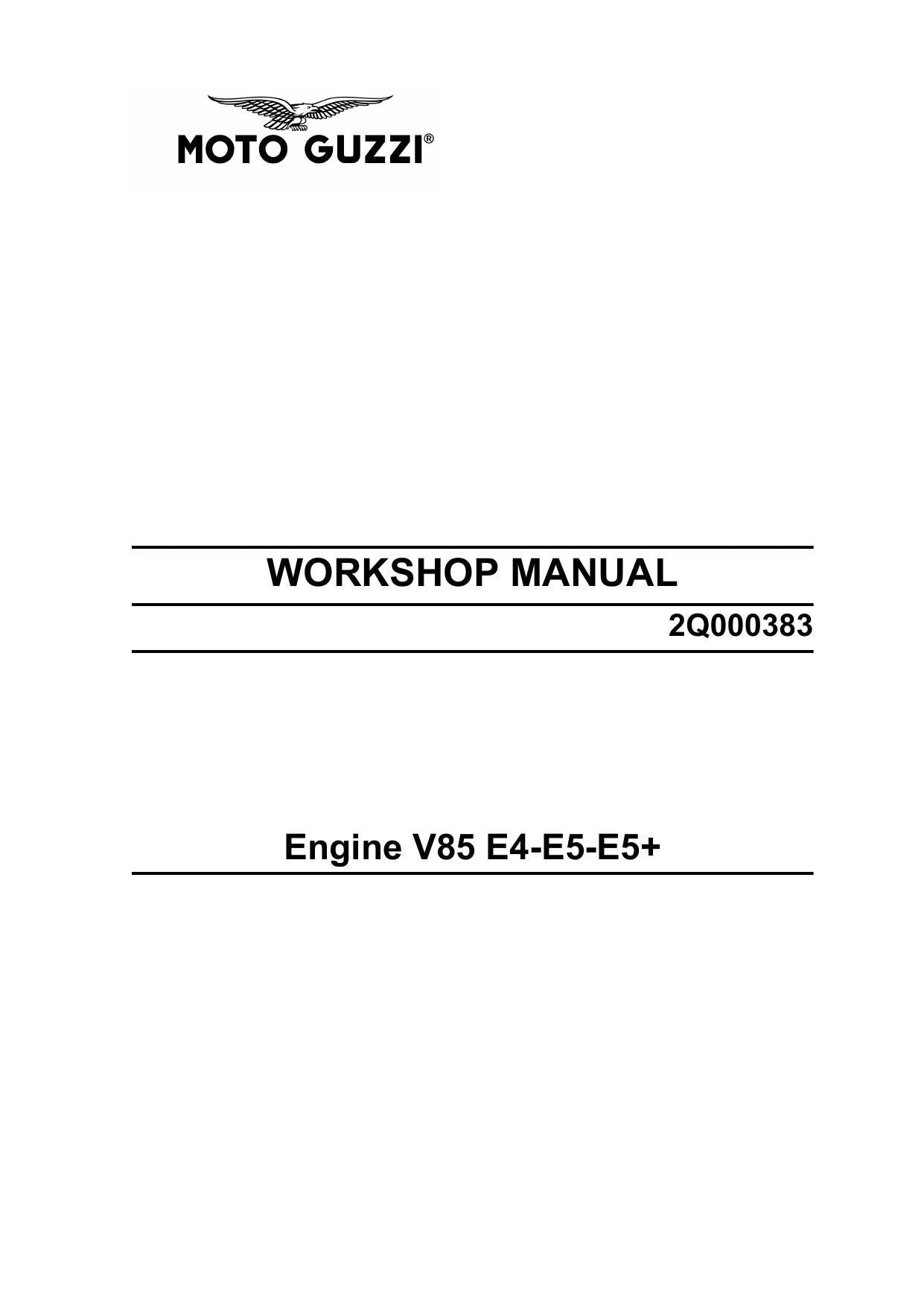 Moto Guzzi V85 E4 E5 E5 Plus Motorcycle Service Manual | 2019-2023 - sample page 2