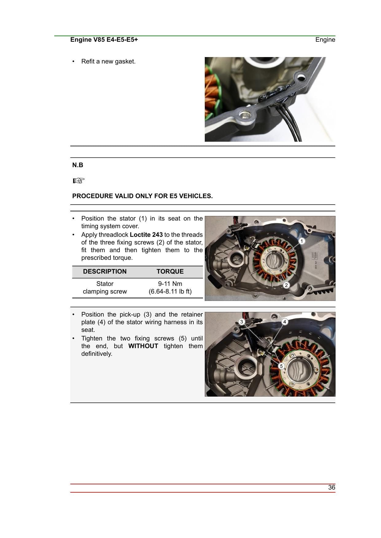 Moto Guzzi V85 E4 E5 E5 Plus Motorcycle Service Manual | 2019-2023 - sample page 6