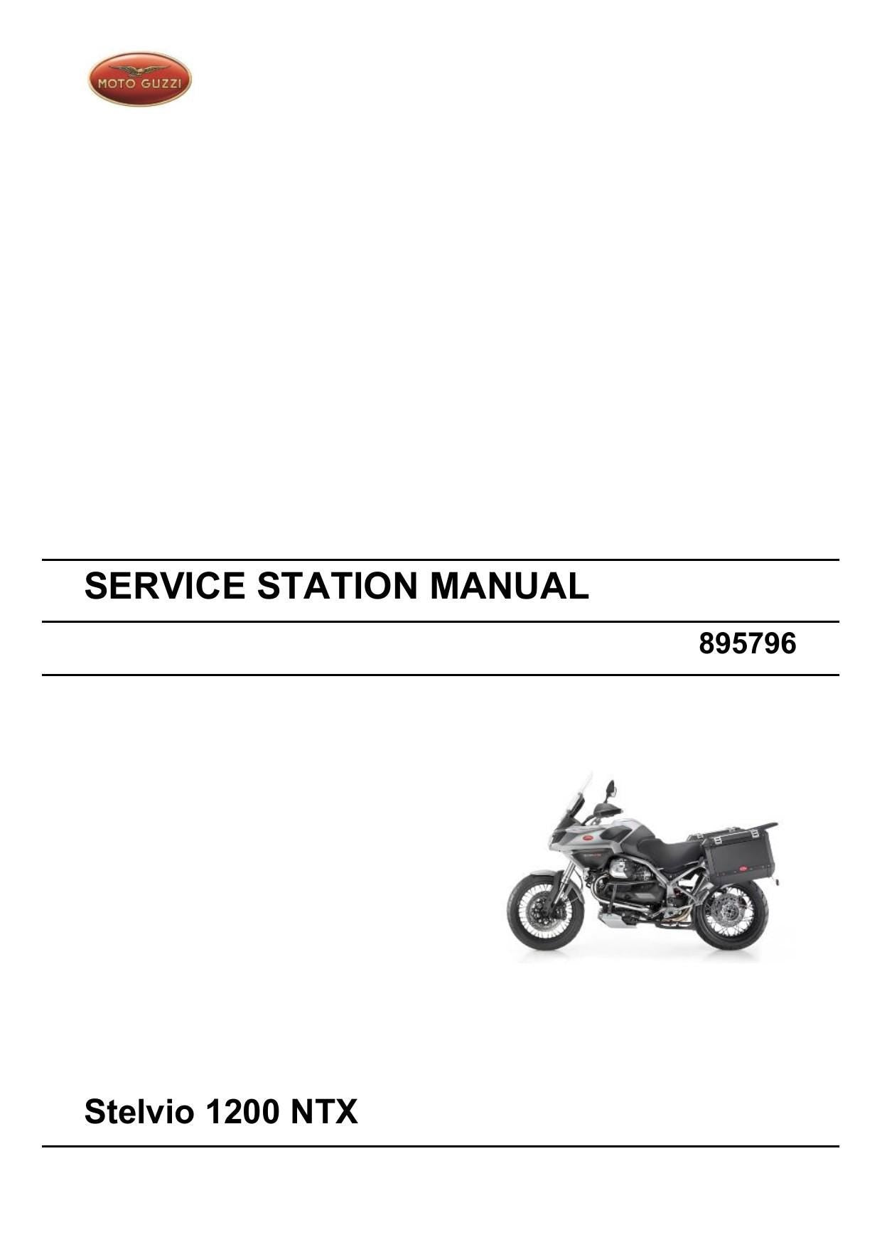 Moto Guzzi Stelvio 1200 NTX Motorcycle Service Manual | 2010-2014 - sample page 2