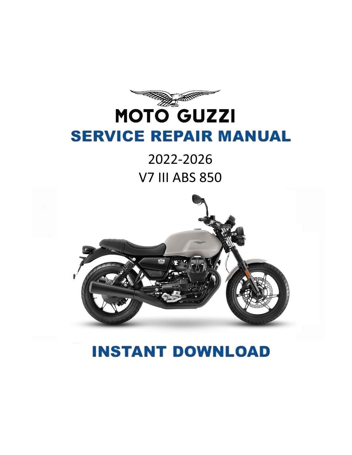 Moto Guzzi V7 III ABS Motorcycle Service Manual | 2022-2026 - Service Manual PDF Instant Download