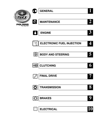 Polaris Sportsman 700 800 EFI ATV Service Manual | 2005-2009 - sample page 5