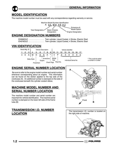 Polaris Sportsman 700 800 EFI ATV Service Manual | 2005-2009 - sample page 7