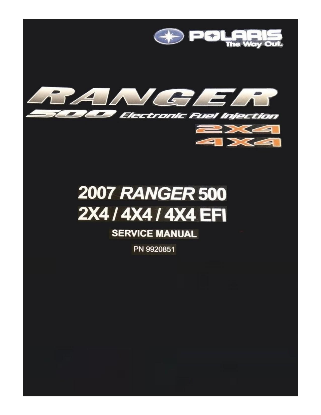 Polaris Ranger 500 UTV Service Manual | 2007-2011 - sample page 2