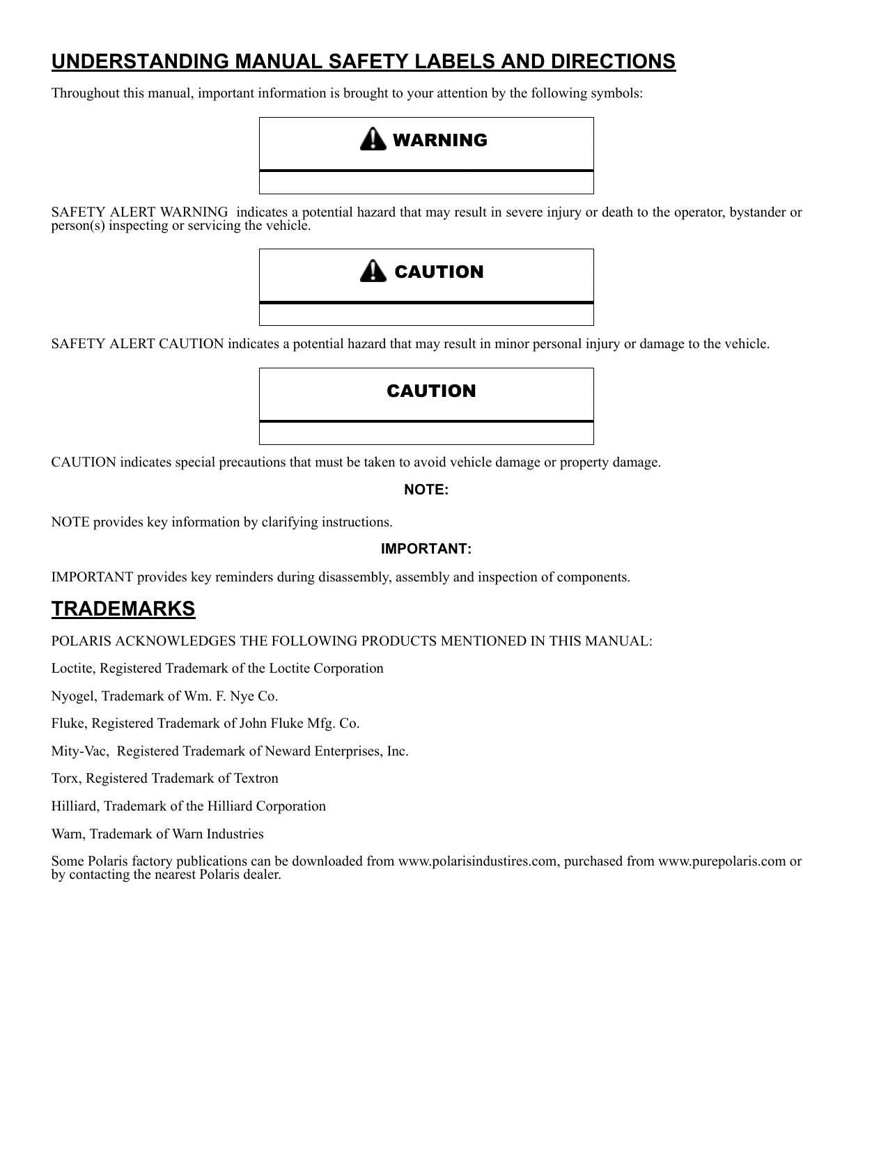 Polaris Sportsman X2 700 800 EFI Touring ATV Service Manual | 2008-2012 - sample page 3