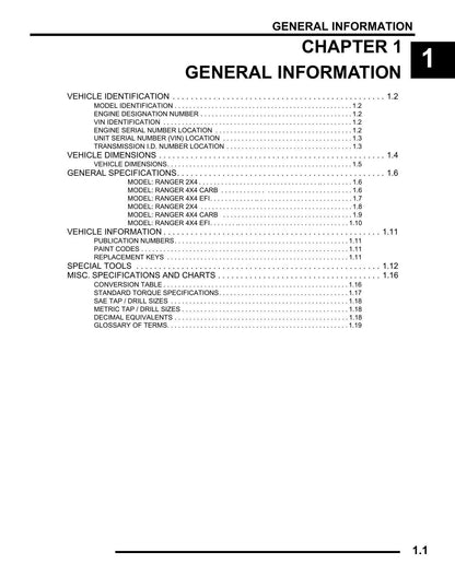 Polaris Ranger 500 UTV Service Manual | 2007-2011 - sample page 4