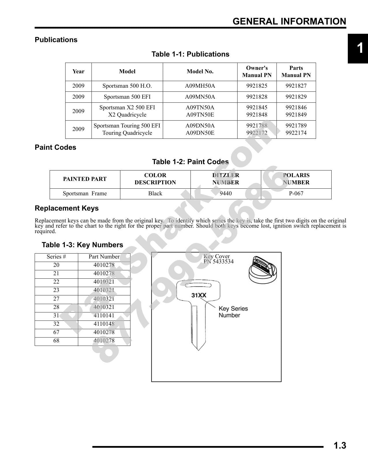 Polaris Sportsman 500 ATV Service Manual | 2009-2013 - sample page 4