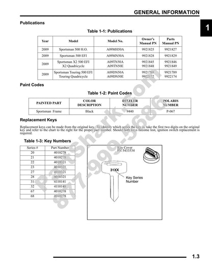 Polaris Sportsman 500 ATV Service Manual | 2009-2013 - sample page 4