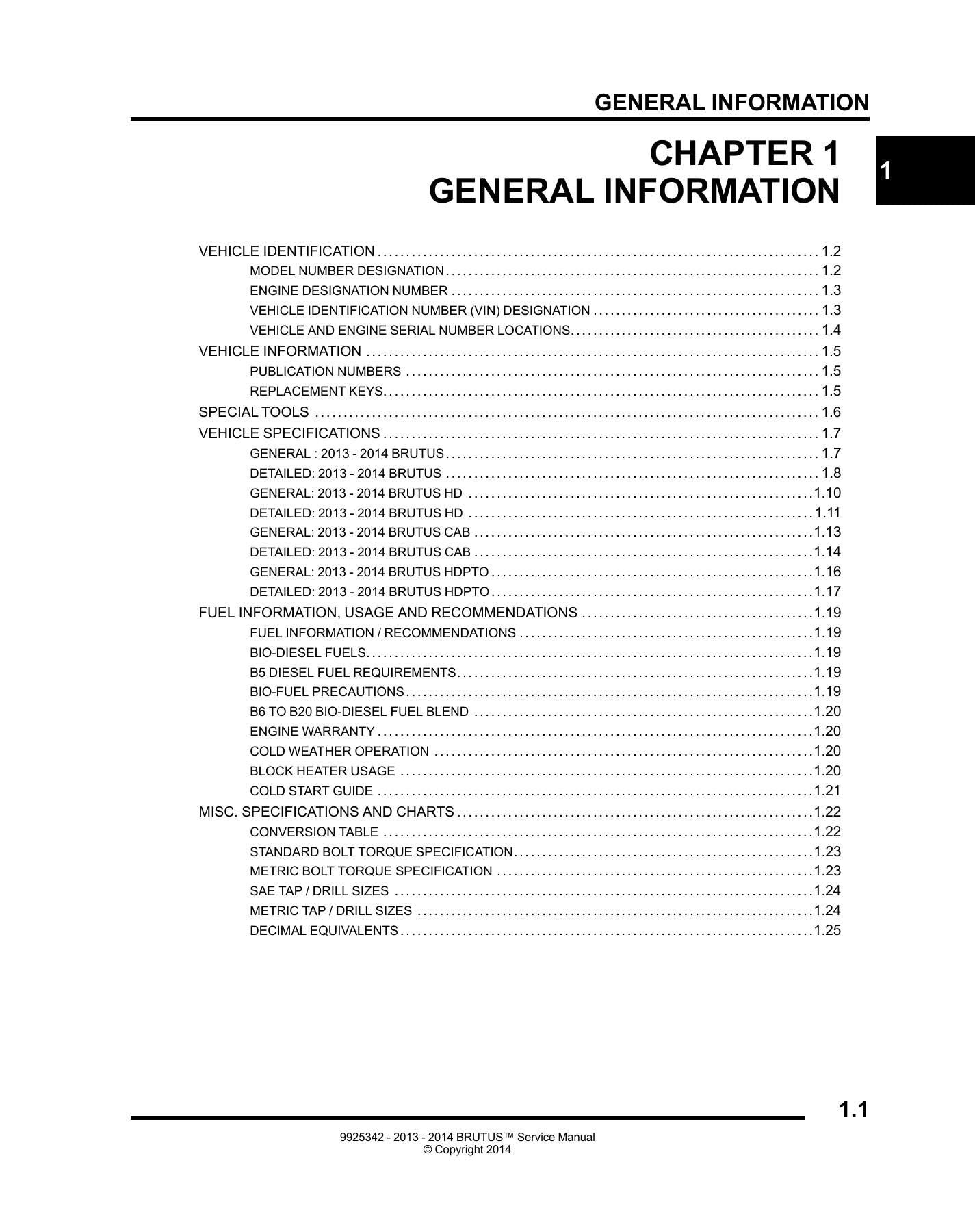 Polaris Brutus UTV Service Manual | 2013-2014 - sample page 10